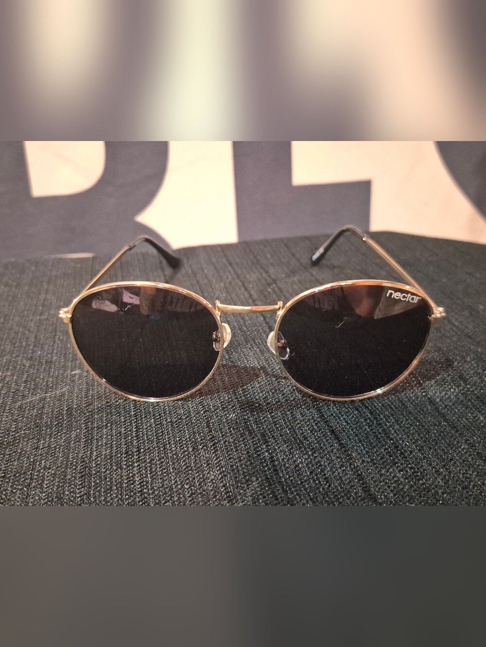 Nectar Men's Gold Frame Sunglasses with Black Lenses